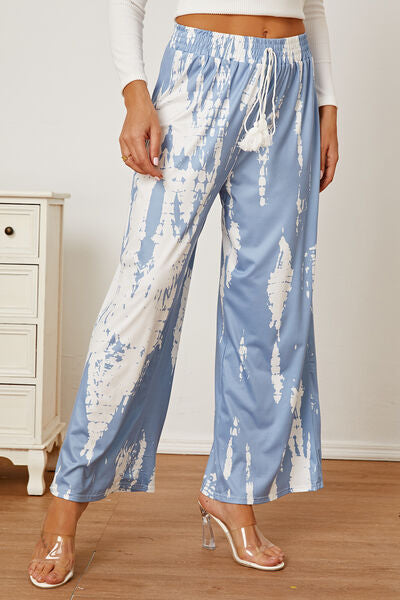 Printed High Waist Wide Leg Pants