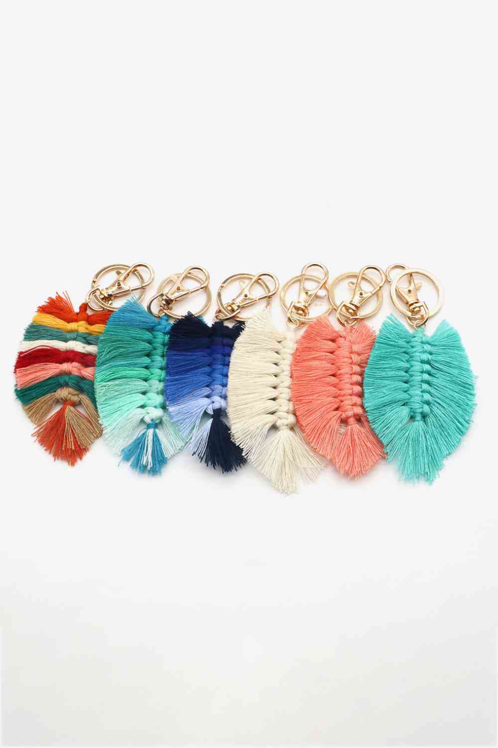 Assorted 4-Pack Leaf Shape Fringe Keychain - Create the impossible