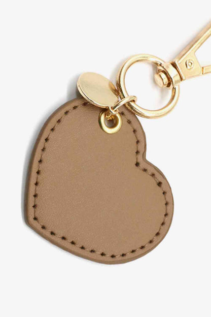 Assorted 4-Pack Heart Shape PU Leather Keychain