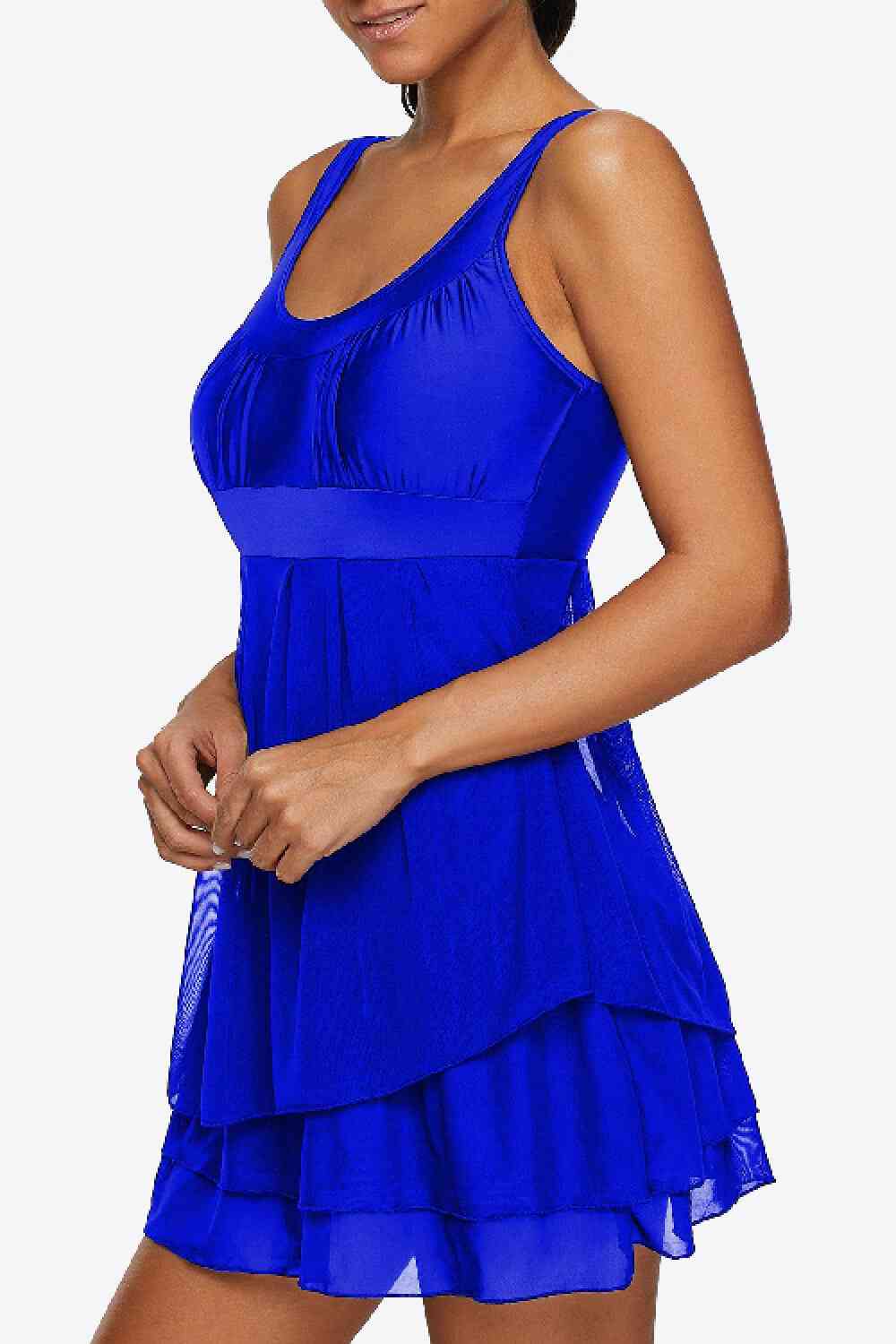 Scoop Neck Layered Two-Piece Swimsuit - Create the impossible