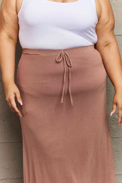 Culture Code For The Day Full Size Flare Maxi Skirt in Chocolate