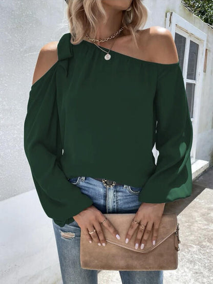 Cold-Shoulder Long Sleeve Blouse - Create the impossible