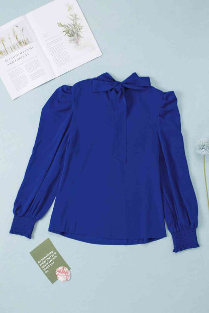 Mock Neck Puff Sleeve Blouse - Create the impossible