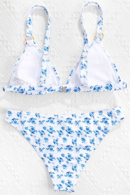 Floral Ring Detail Bikini Set