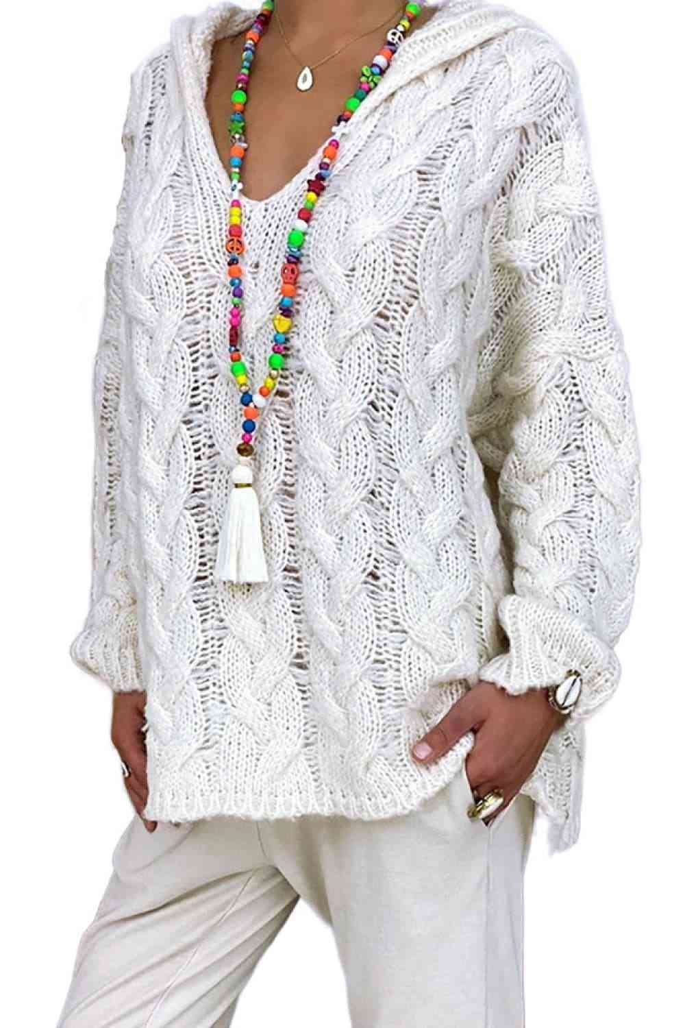 Cable-Knit Hooded Sweater - Create the impossible