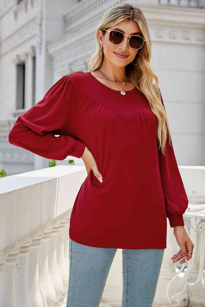 Round Neck Long Sleeve Top