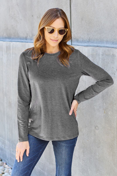 Basic Bae Full Size Round Neck Long Sleeve Top - Create the impossible