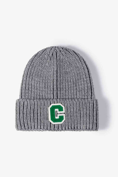 Letter C Patch Cuffed Beanie