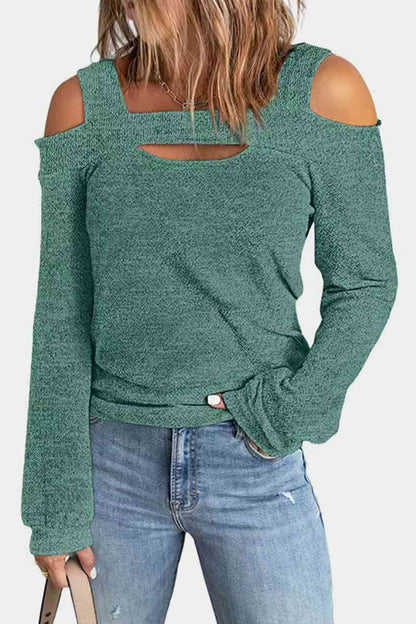 Full Size Cutout Cold Shoulder Blouse - Create the impossible