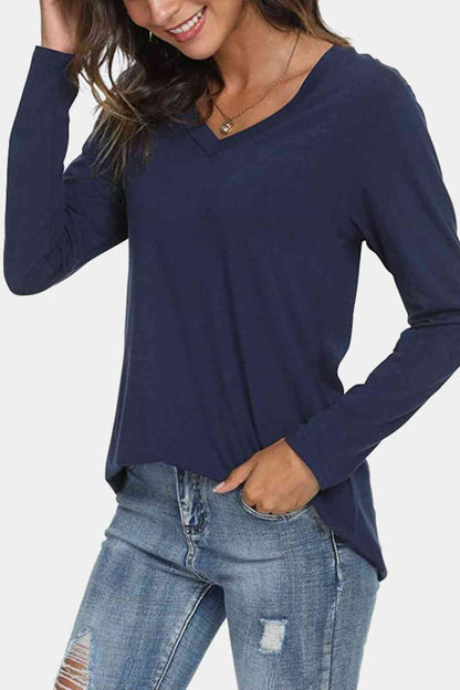 V-Neck Long Sleeve T-Shirt