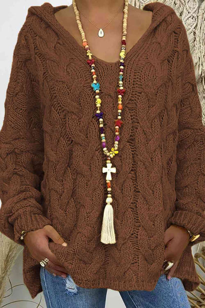 Cable-Knit Hooded Sweater - Create the impossible