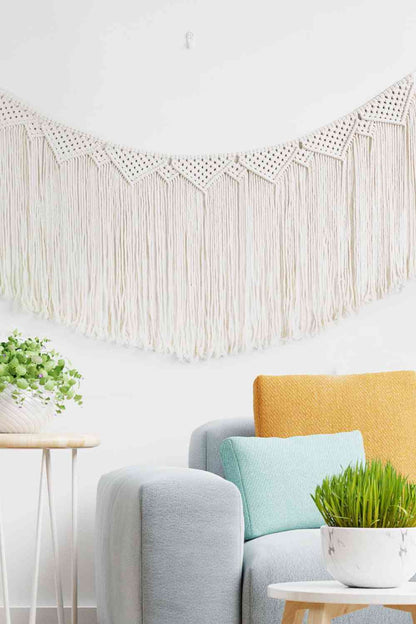 Macrame Fringe Wall Hanging Decor