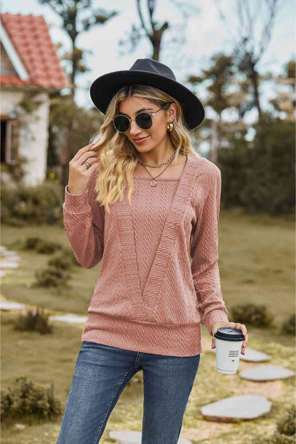 Square Neck Long Sleeve Blouse - Create the impossible