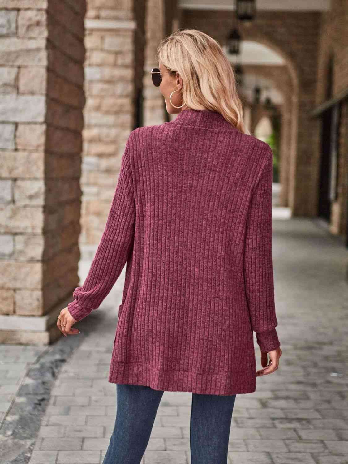 Open Front Cardigan with Pockets - Create the impossible