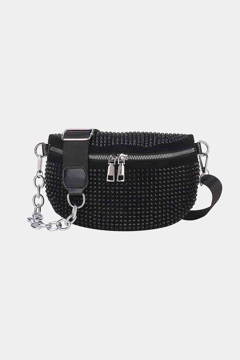 Rhinestone PU Leather Sling Bag - Create the impossible