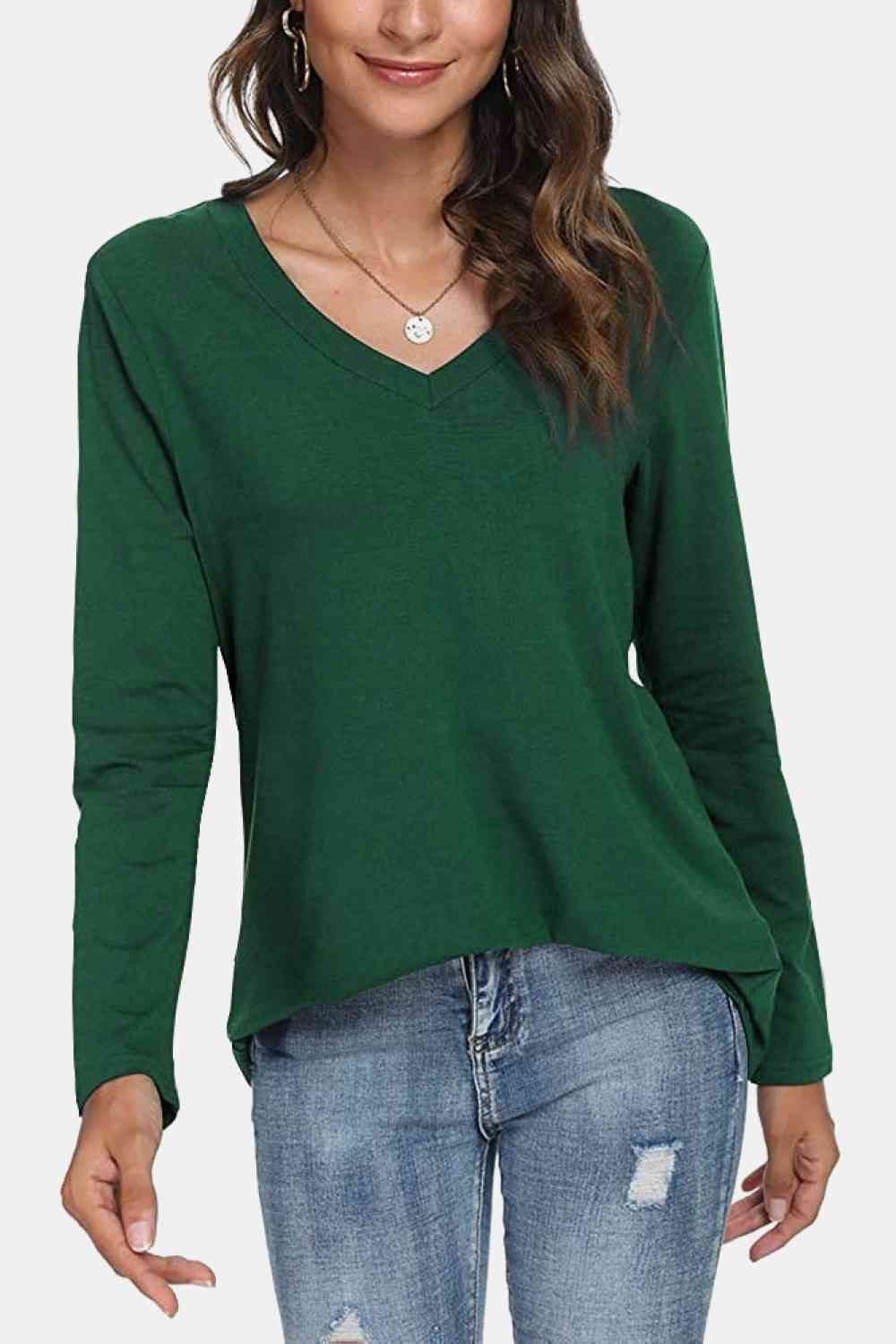 V-Neck Long Sleeve T-Shirt