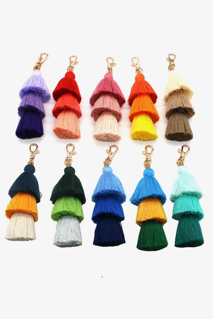 Assorted 4-Pack Multicolored Fringe Keychain - Create the impossible