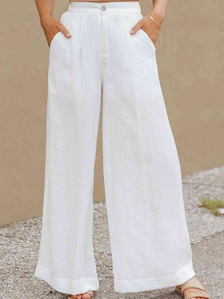 Wide Leg Buttoned Pants