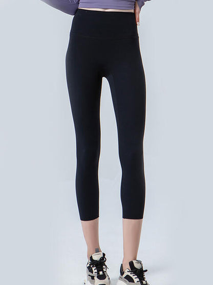 Wide Waistband Cropped Sports Leggings