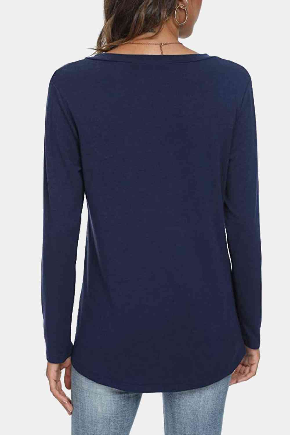 V-Neck Long Sleeve T-Shirt