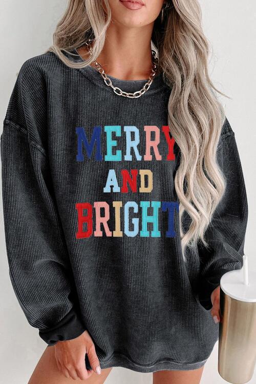 MERRY AND BRIGHT Graphic Sweatshirt - Create the impossible