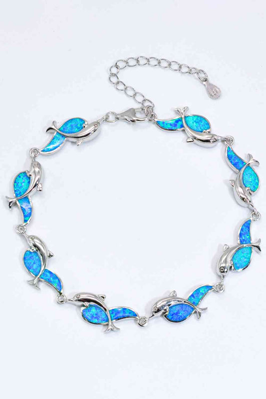 Opal Dolphin 925 Sterling Silver Bracelet