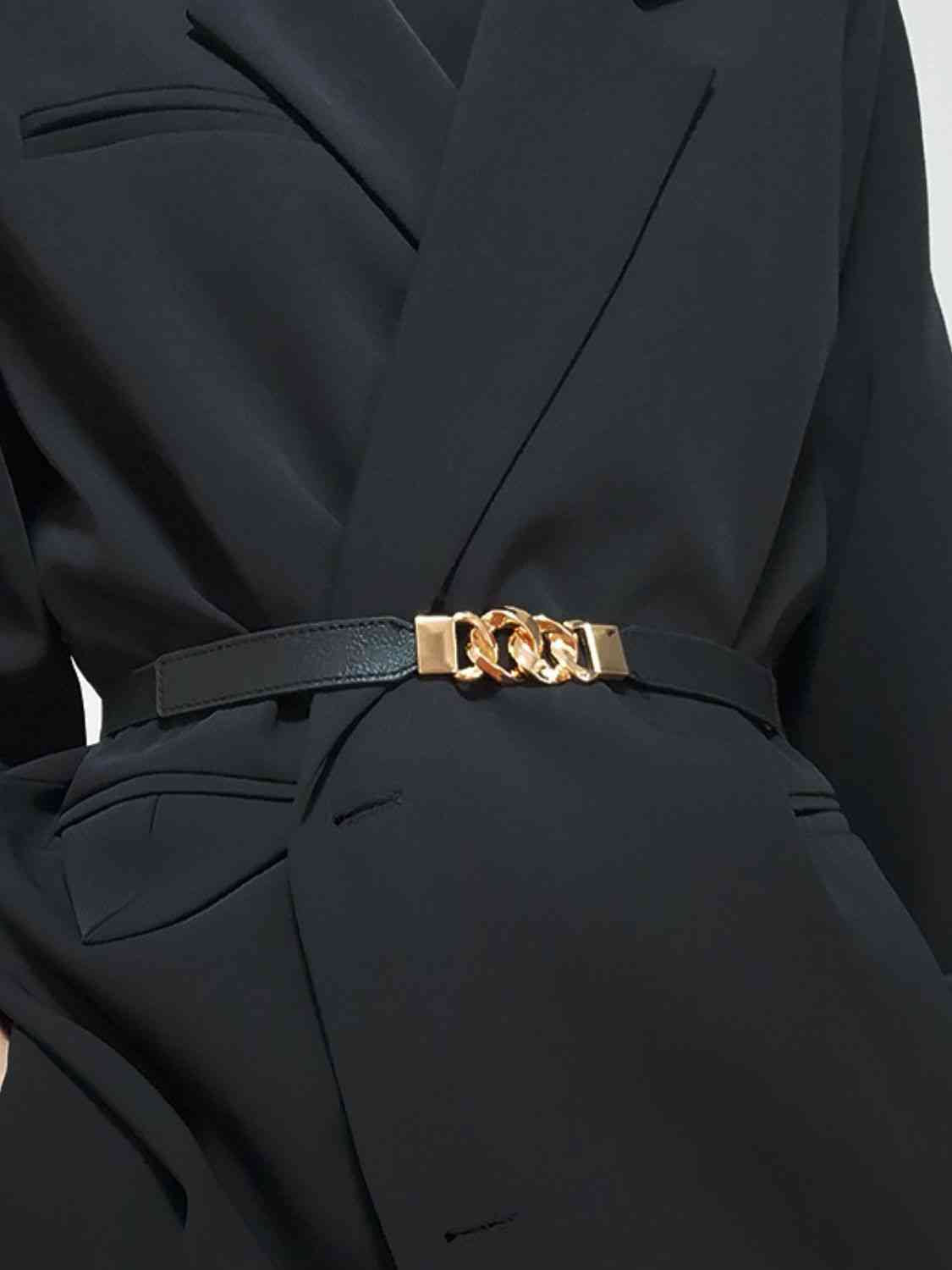 Zinc Alloy Buckle Elastic PU Belt