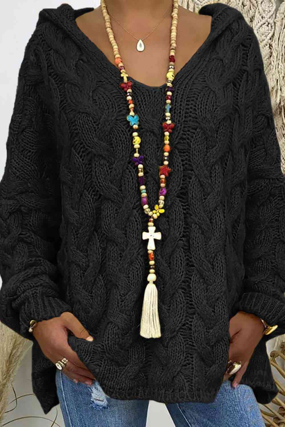 Cable-Knit Hooded Sweater - Create the impossible
