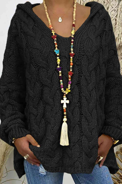 Cable-Knit Hooded Sweater - Create the impossible