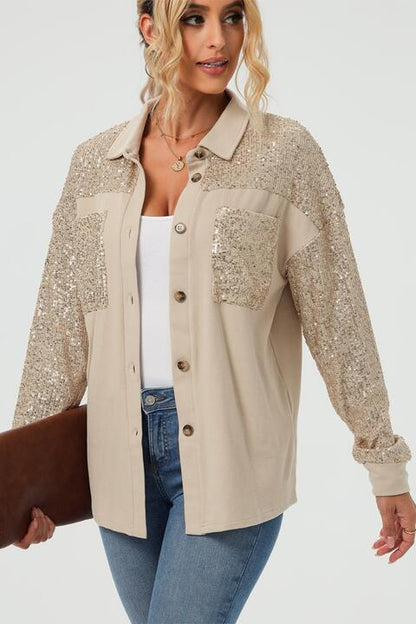 Sequin Long Sleeve Shirt