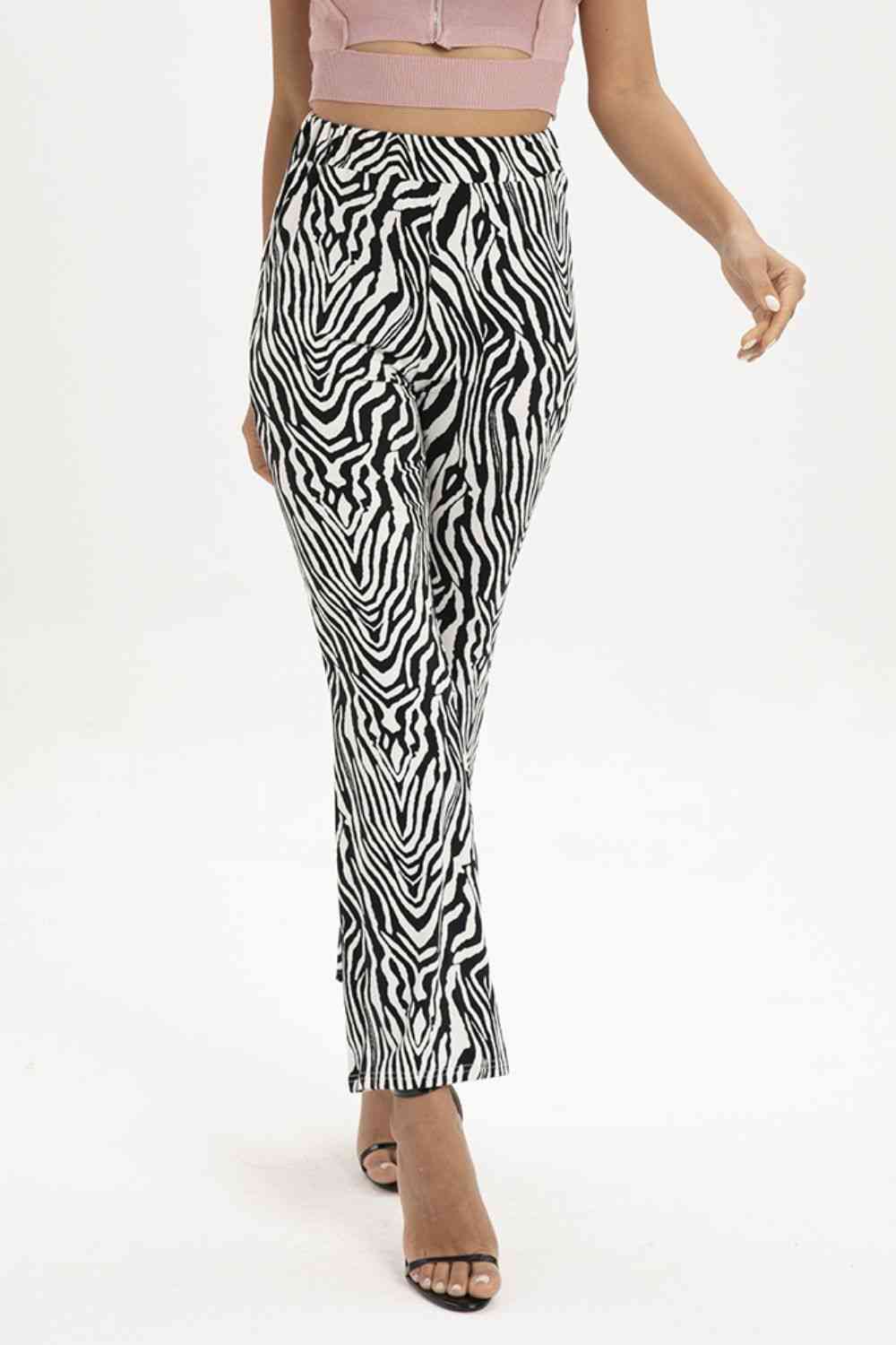 Zebra Print Straight Leg Pants