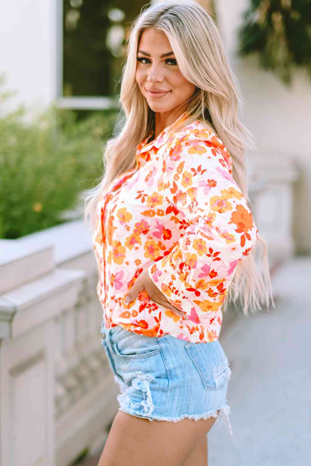 Floral Collared Neck Shirt