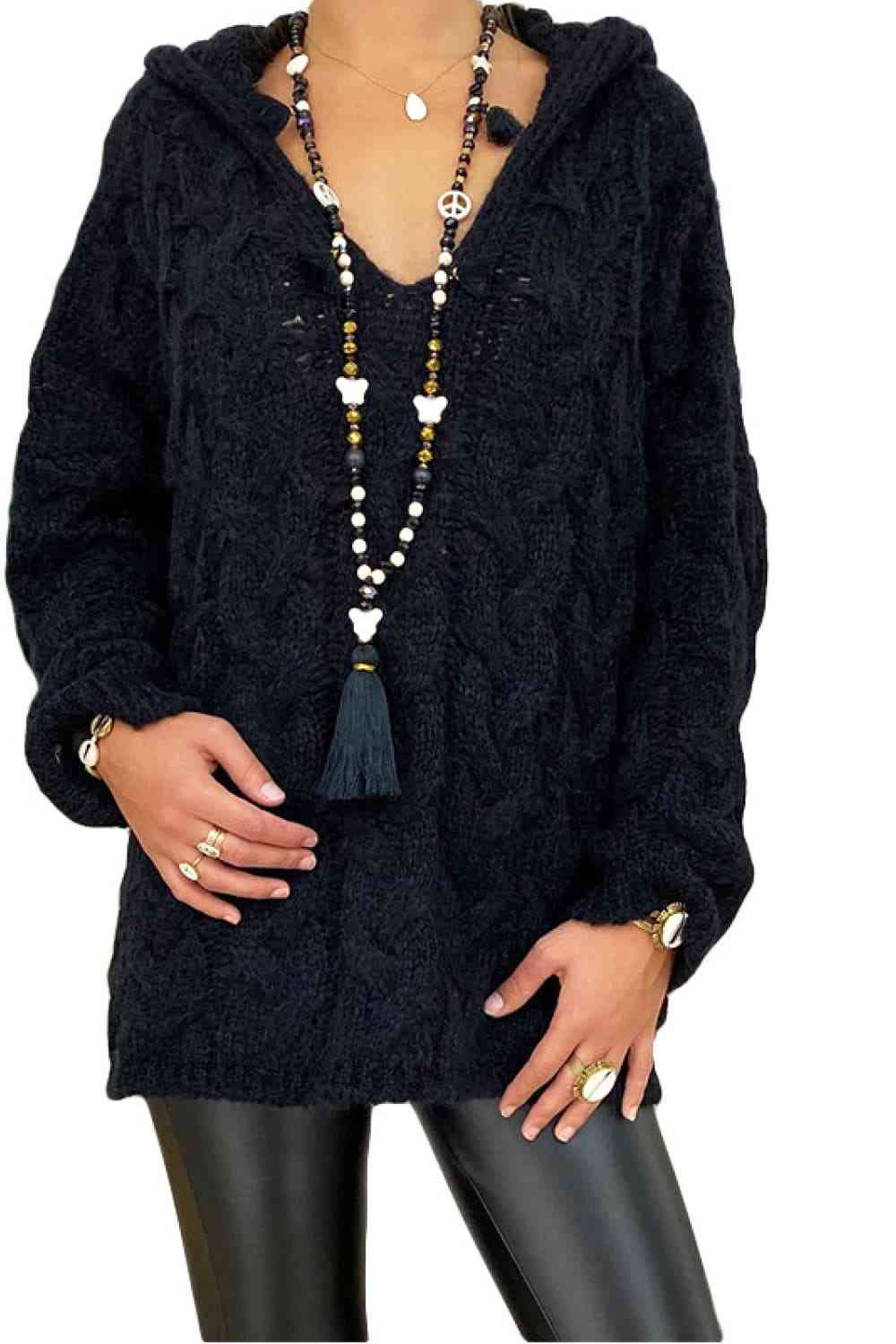 Cable-Knit Hooded Sweater - Create the impossible