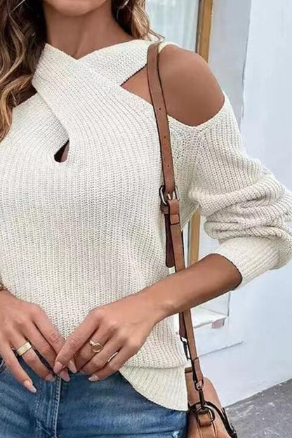 Crisscross Cold-Shoulder Sweater - Create the impossible