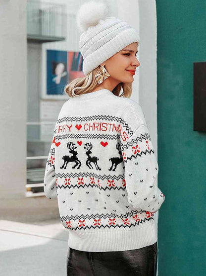 MERRY CHRISTMAS Round Neck Sweater