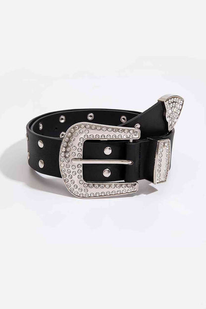 Double Row Studded PU Leather Belt