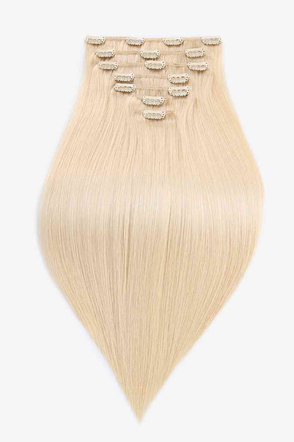 20" 120g Clip-in Hair Extensions Indian Human Hair in Blonde