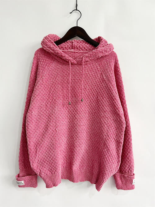 Drawstring Long Sleeve  Hooded Sweater - Create the impossible