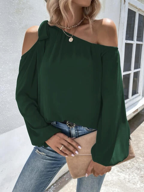 Cold-Shoulder Long Sleeve Blouse - Create the impossible