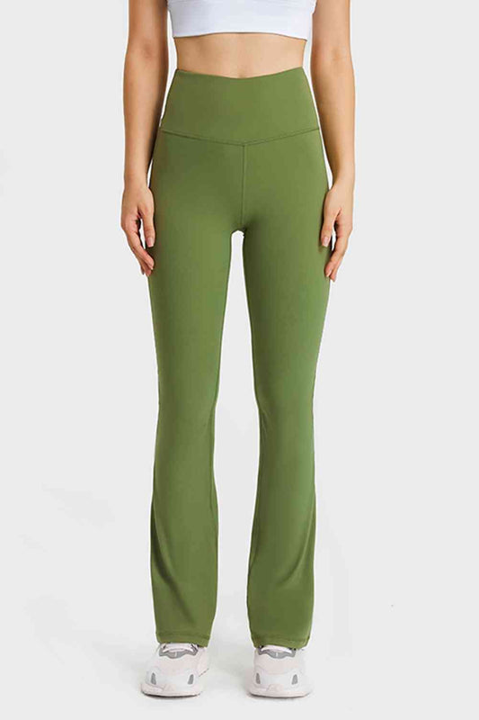 Elastic Waist Flare Yoga Pants - Create the impossible