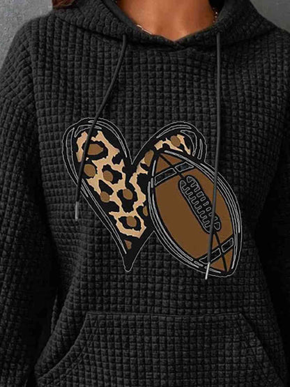 Heart & Football Graphic Hoodie