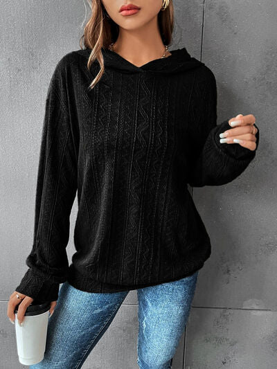 Textured Dropped Shoulder Hoodie