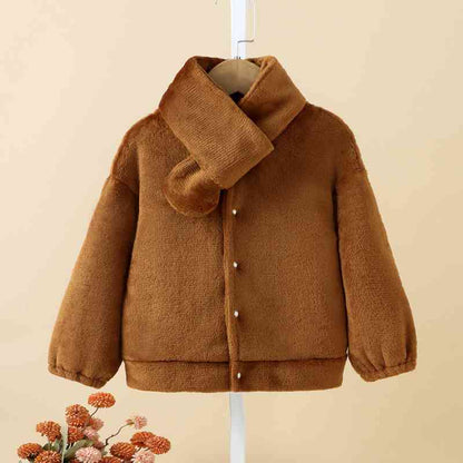 Long Sleeve Buttoned Dropped Shoulder Coat