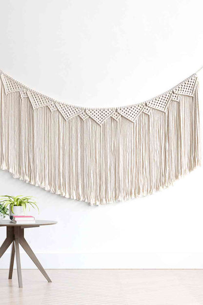 Macrame Fringe Wall Hanging Decor