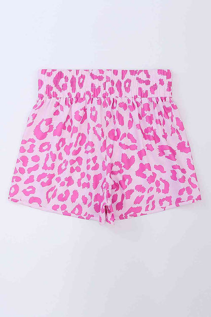 Leopard Elastic Waist Shorts