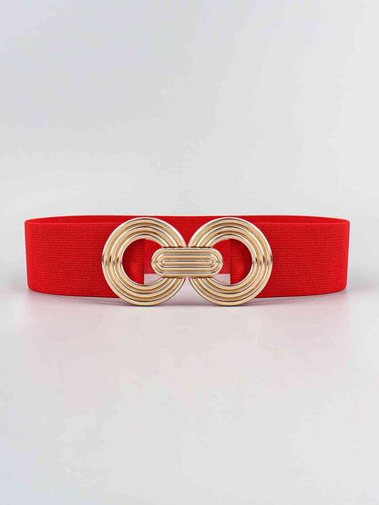 Geometric Buckle Elastic Wide Belt