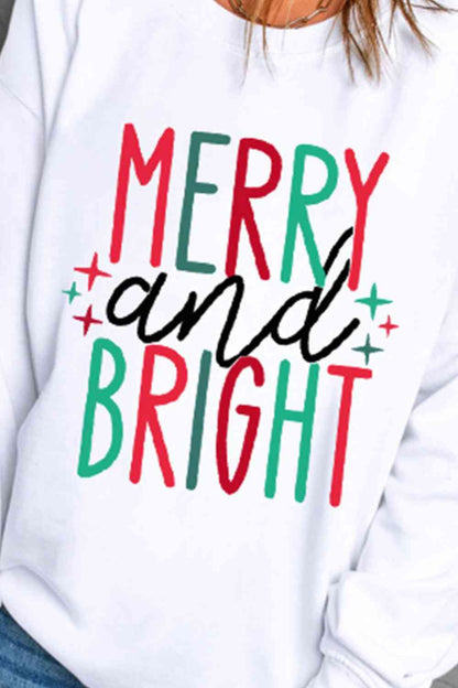 MERRY AND BRIGHT Graphic Sweatshirt