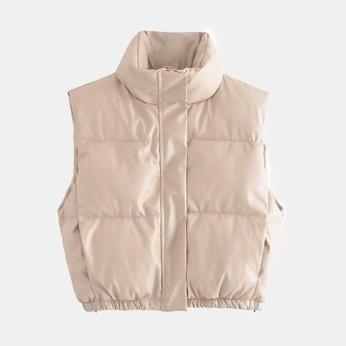 Zip-Up Drawstring Puffer Vest