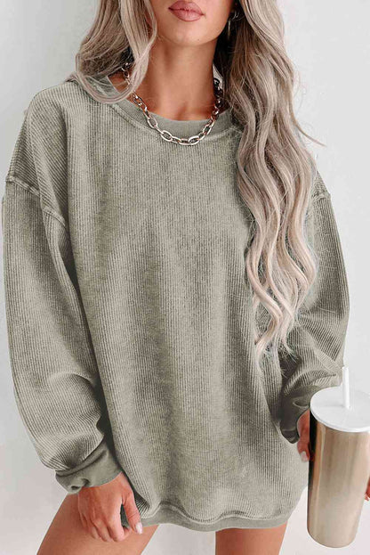 Round Neck Dropped Shoulder Sweatshirt - Create the impossible