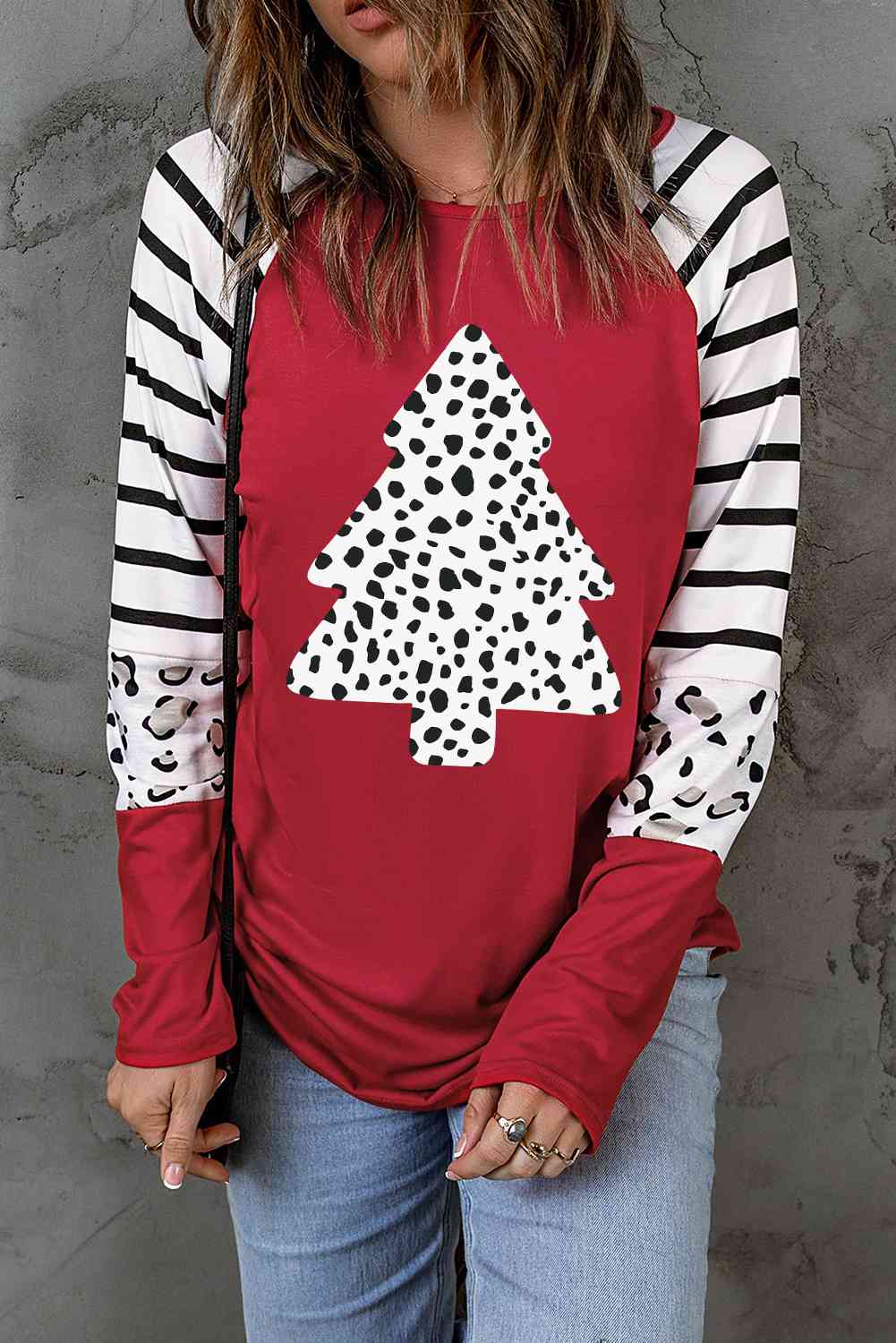 Christmas Tree Graphic Long Sleeve T-Shirt